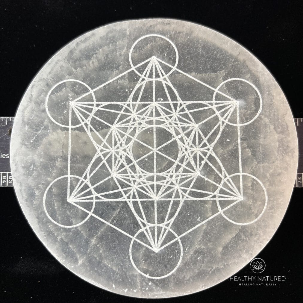 4” Selenite Charging Plate/ Grid Metatrons cube