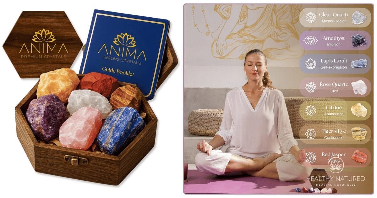 Anima Premium 7 Chakra Crystals Set with Guide Booklet
