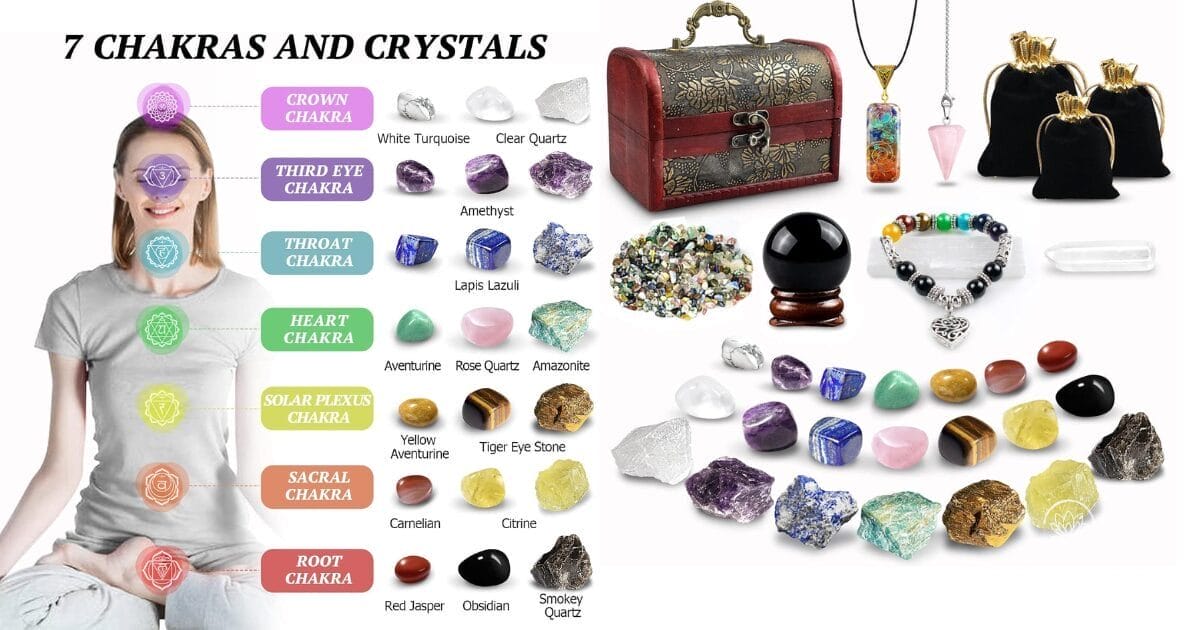 Healing Crystals for 7 Chakras, Reiki, and Meditation For Women by TATOODAA