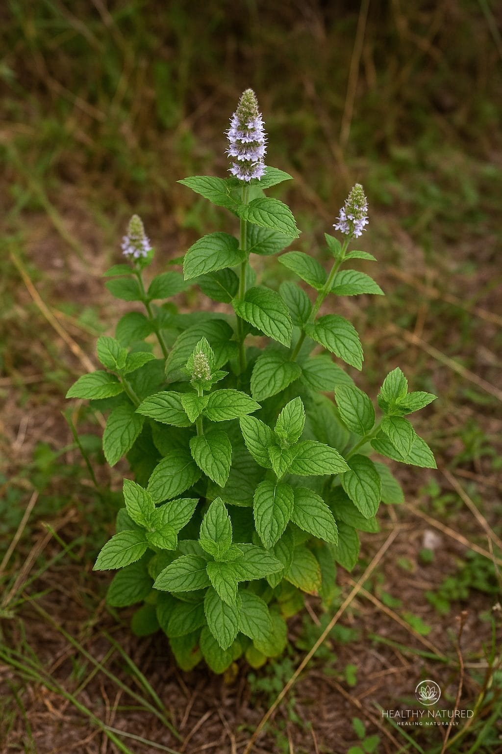 Peppermint Plant in Bloom