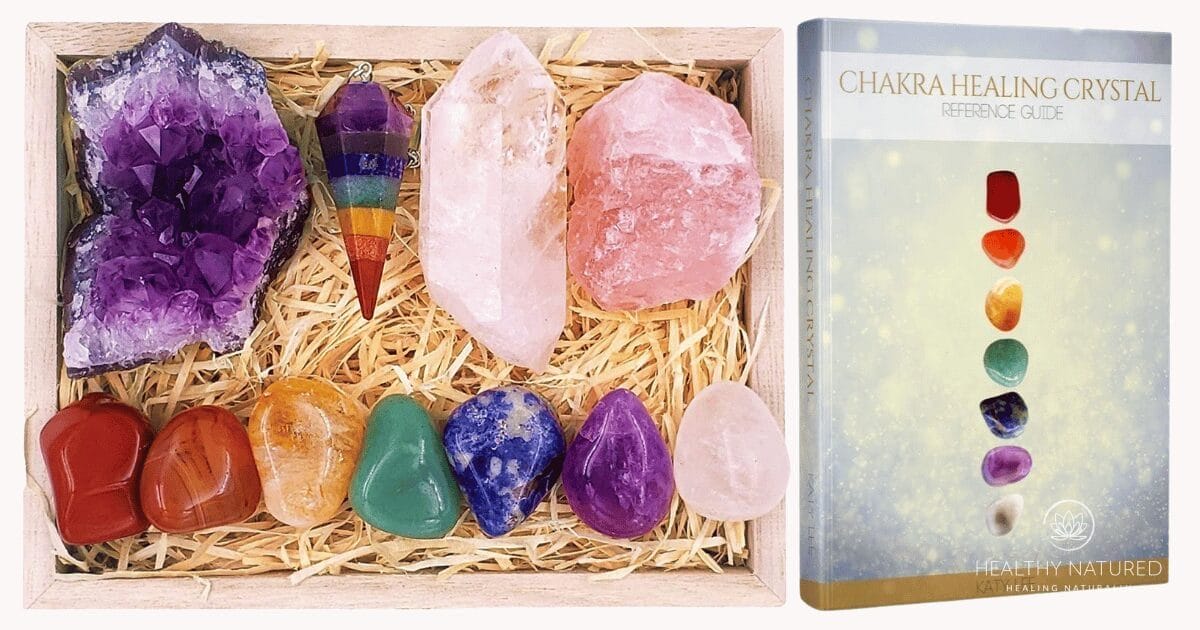 Premium Healing Crystals Kit in Wooden Box by ZATNY