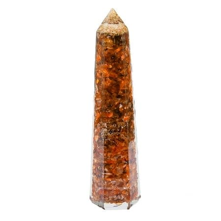 Carnelian Crystal Orgonite Tower Obelisk Point ( 4.5 INCH)