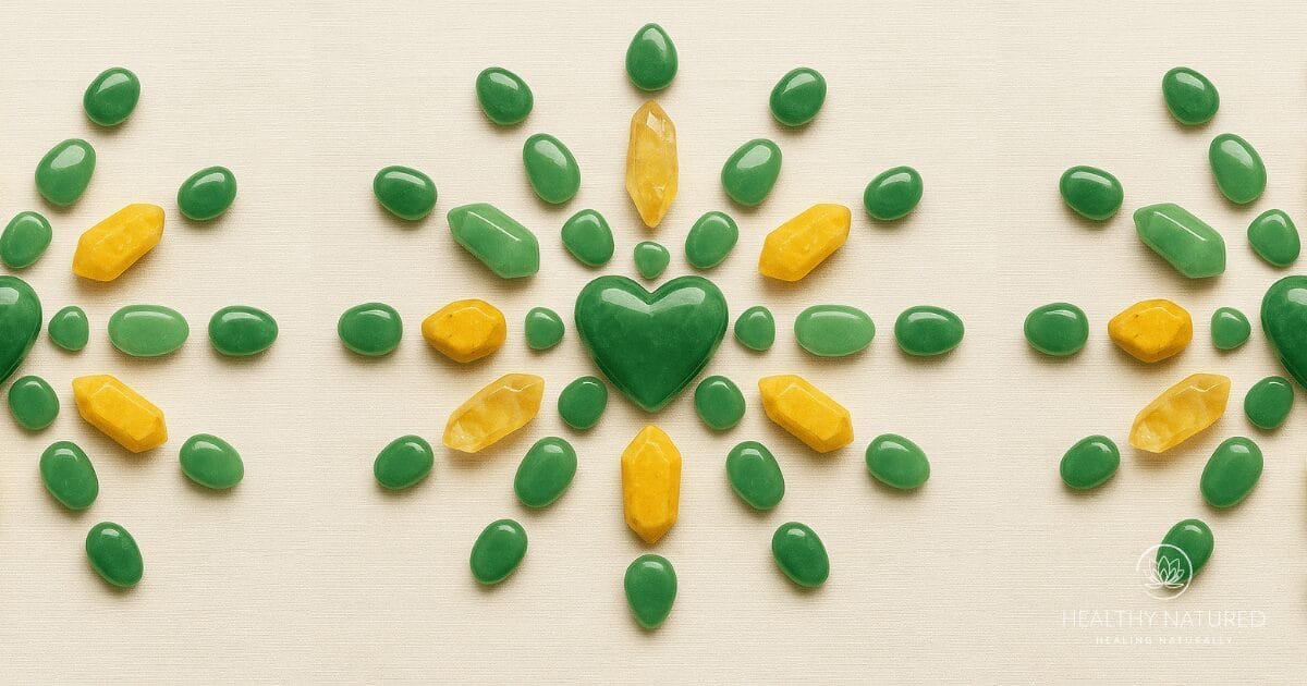 chakra crystals grid for manipura and anahata