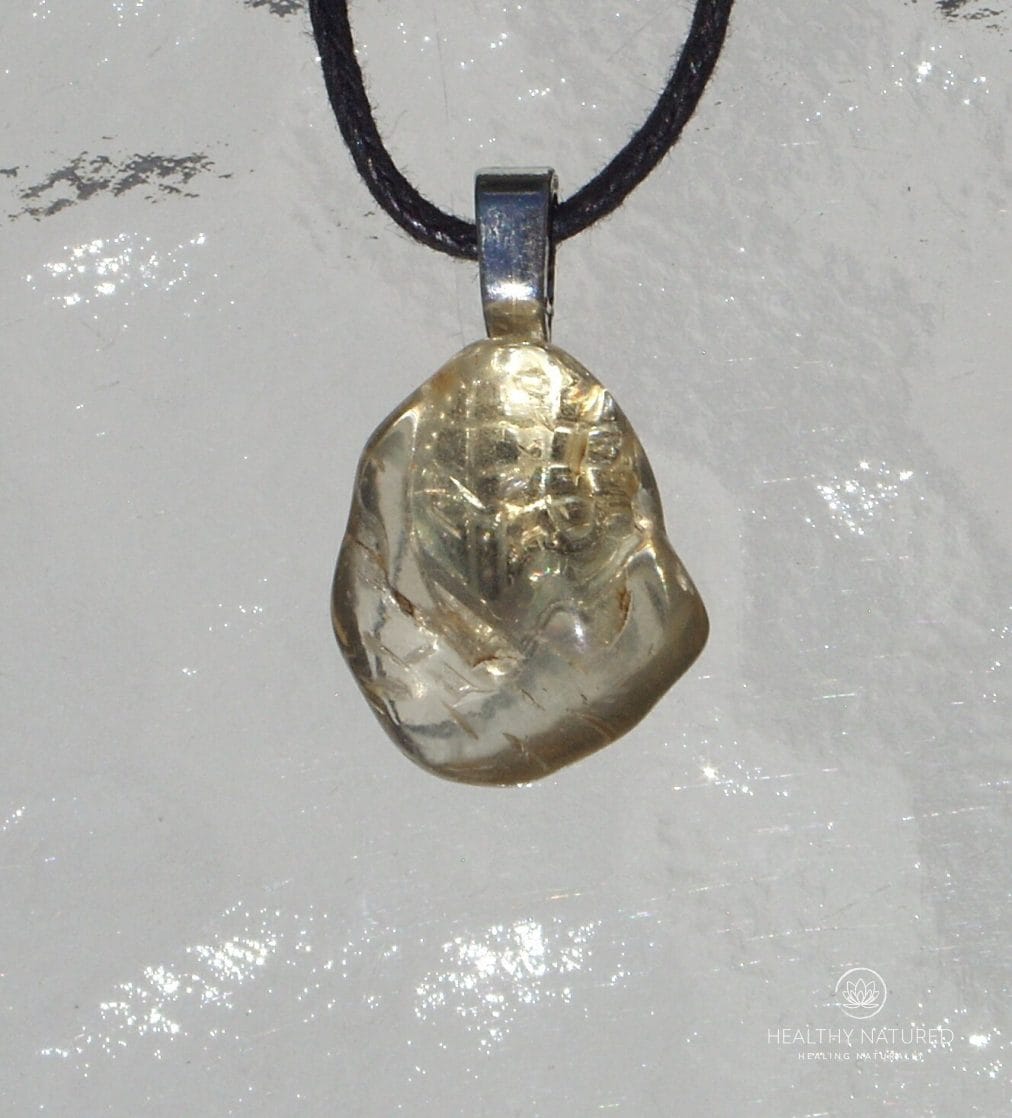 Golden Labradorite aka Bytownite Free Form Stone Crystal Pendant Necklace