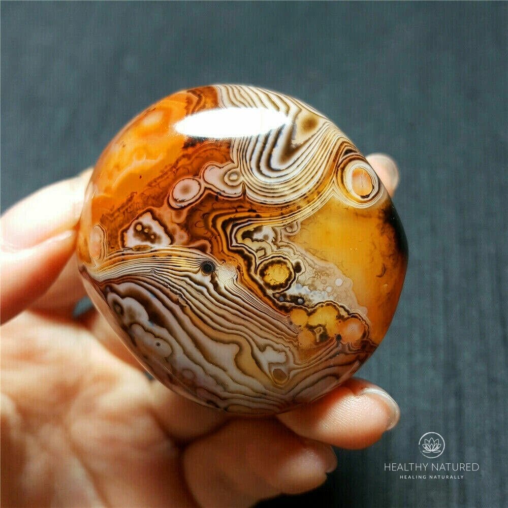 Natural Agate Sardonyx Banded Crystal Polished Stone Carnelian Collection 4-5CM