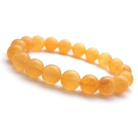 Natural Orange Calcite 8mm round Shape smooth Cut Beads Stretchable Bracelet for Men & Women.