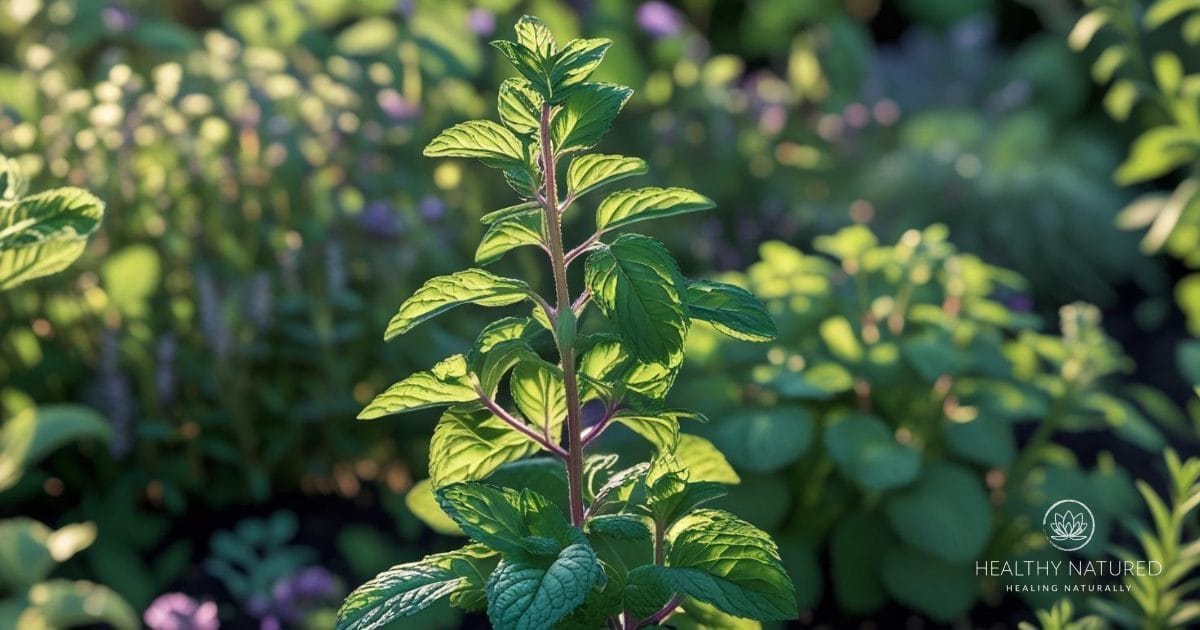 peppermint tea growing in the wild