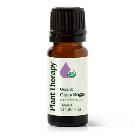 Plant Therapy Organic Clary Sage Essential Oil 10 mL (1/3 oz) 100% Pure Undiluted Natural Aromatherapy Therapeutic Grade