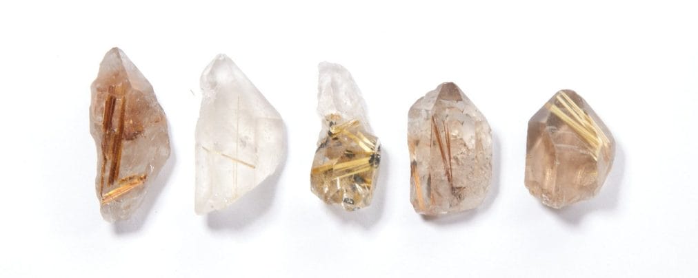 Raw Golden Rutilated Quartz Point (Grade A) Natural Rutilated Quartz from Brazil