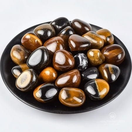 SigMntun Tigers Eye Healing Crystal Stone Set - 24 Pieces 0.6 Natural & Polished Stones for Healing Meditation Reiki Chakra Crafting & Decoration