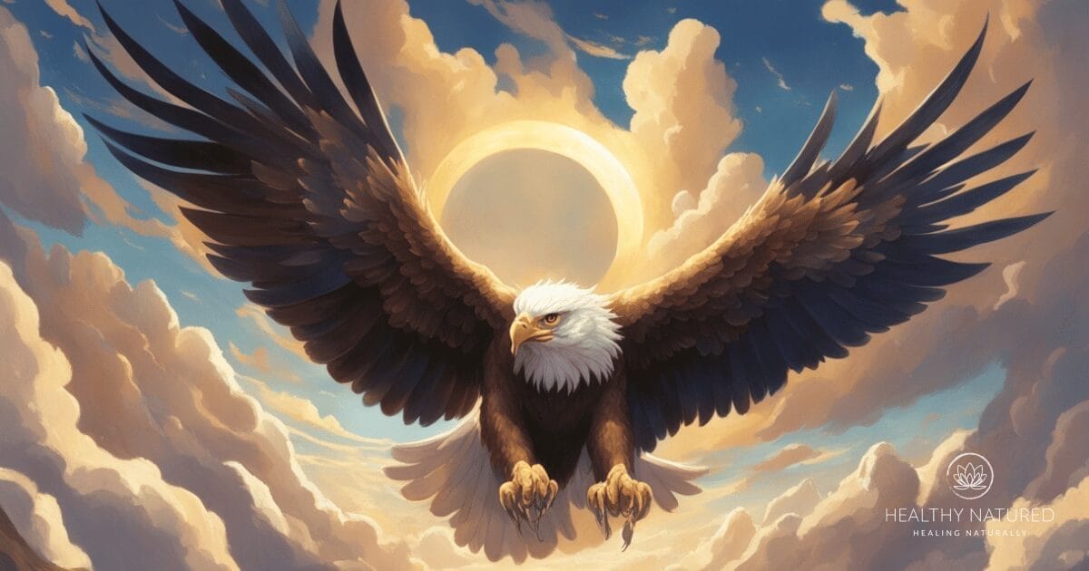 As a spirit animal, the eagle symbolizes courage, strength, freedom, and a connection to the divine. It serves as a messenger, encouraging you to pursue your higher purpose, break free from limitations, and gain a higher, more expansive perspective on life.