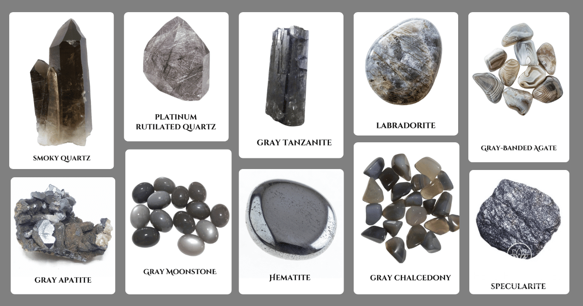 What does color gray symbolize in crystals