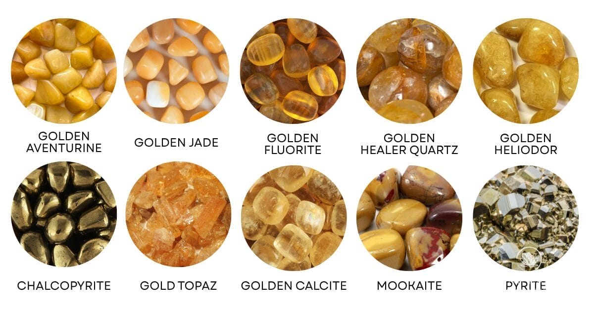 Crystals infused with golden energy
