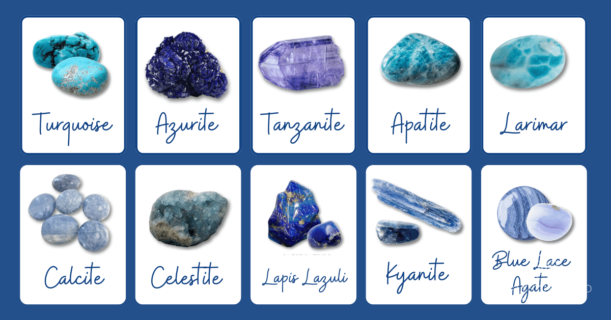 blue colored crystals support communication, clarity and intuition
