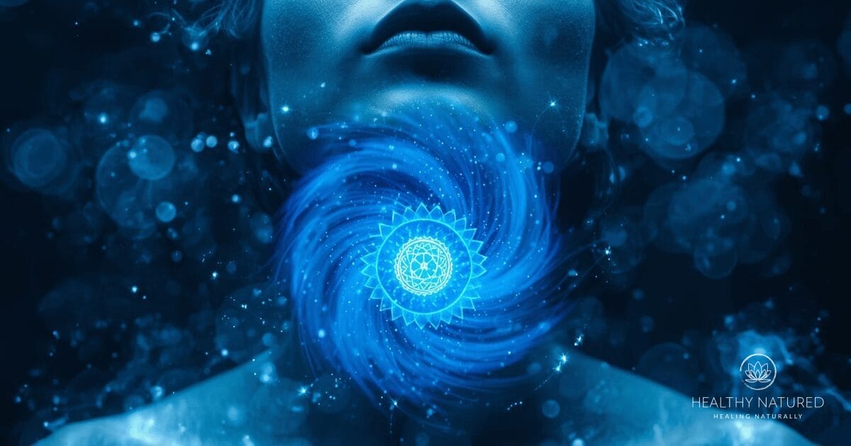 esoterically the color blue is linked to Vishuddha the throat chakra.