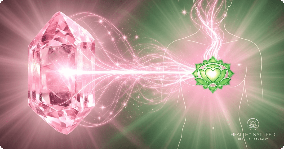 Rose quartz links to Anahata the heart chakra
