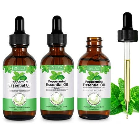 ALIVER Peppermint Essential Oil 100% Pure & Natural Peppermint Oil for Hair & Skin Care Improves Skin Health Keep Scalp Healthy & Relieve Body Stress 2.02 fl.oz - 3Pack
