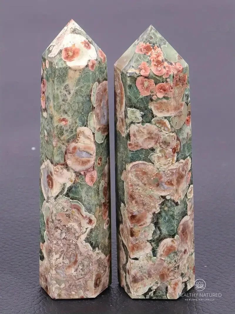 Natural Crystal Pillar Green Cherry Blossom Agate Pillar Crystal 2.76-3.15inch