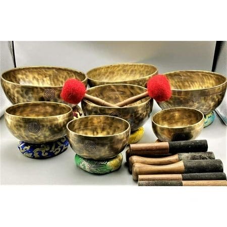 Singing Bowl-7 Notes 5-10 inches Full Moon Singing Bowls-Chakra Healing Nepalese