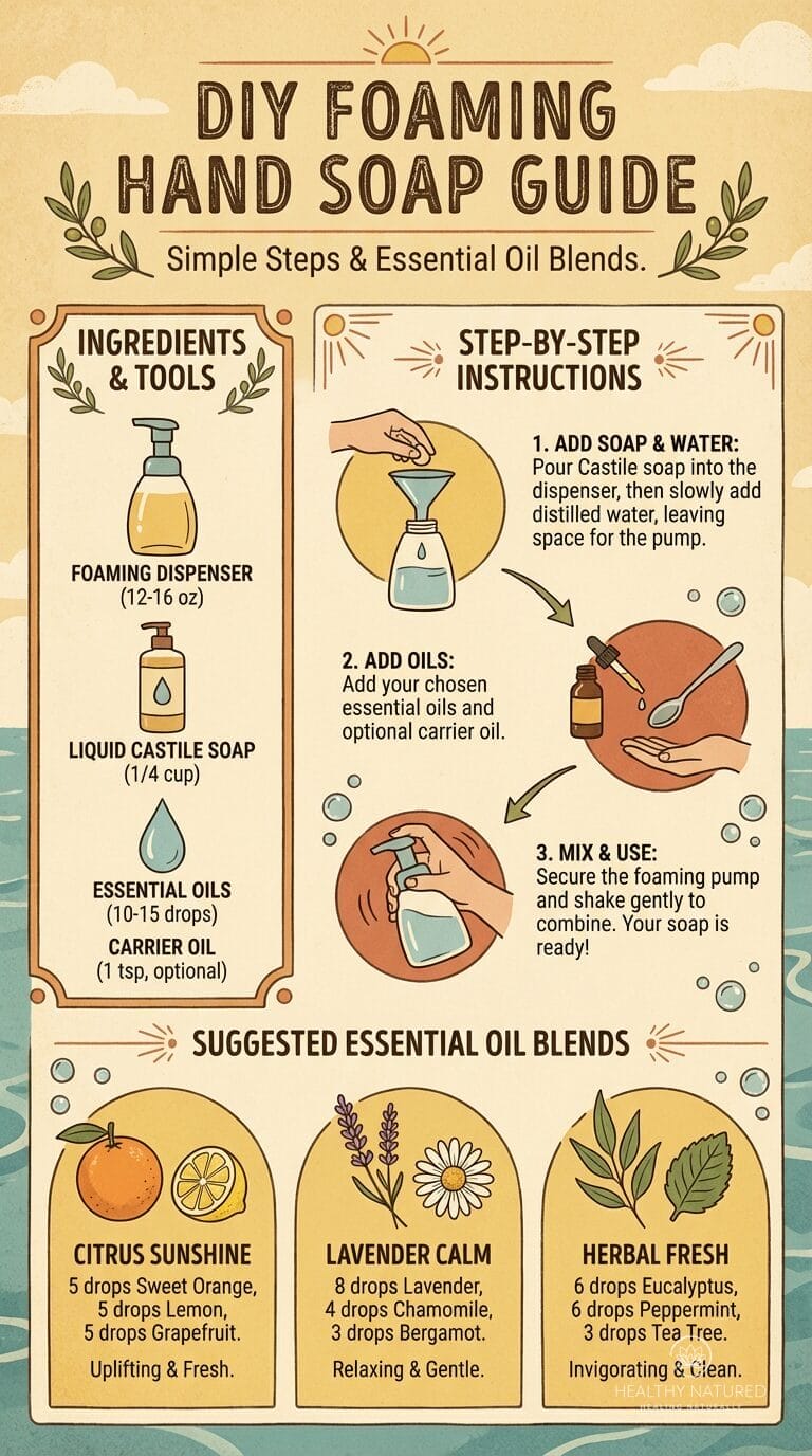 DIY Foaming Hand Soap with Essential Oil Blends Infographic