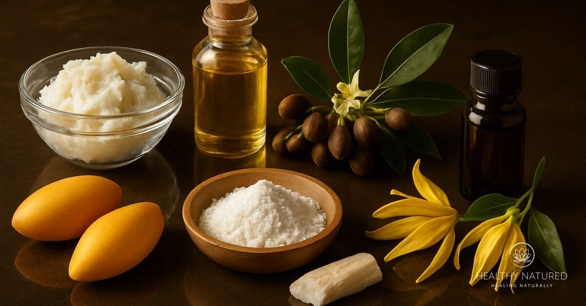 Ingredients for DIY Mango Butter Body Cream