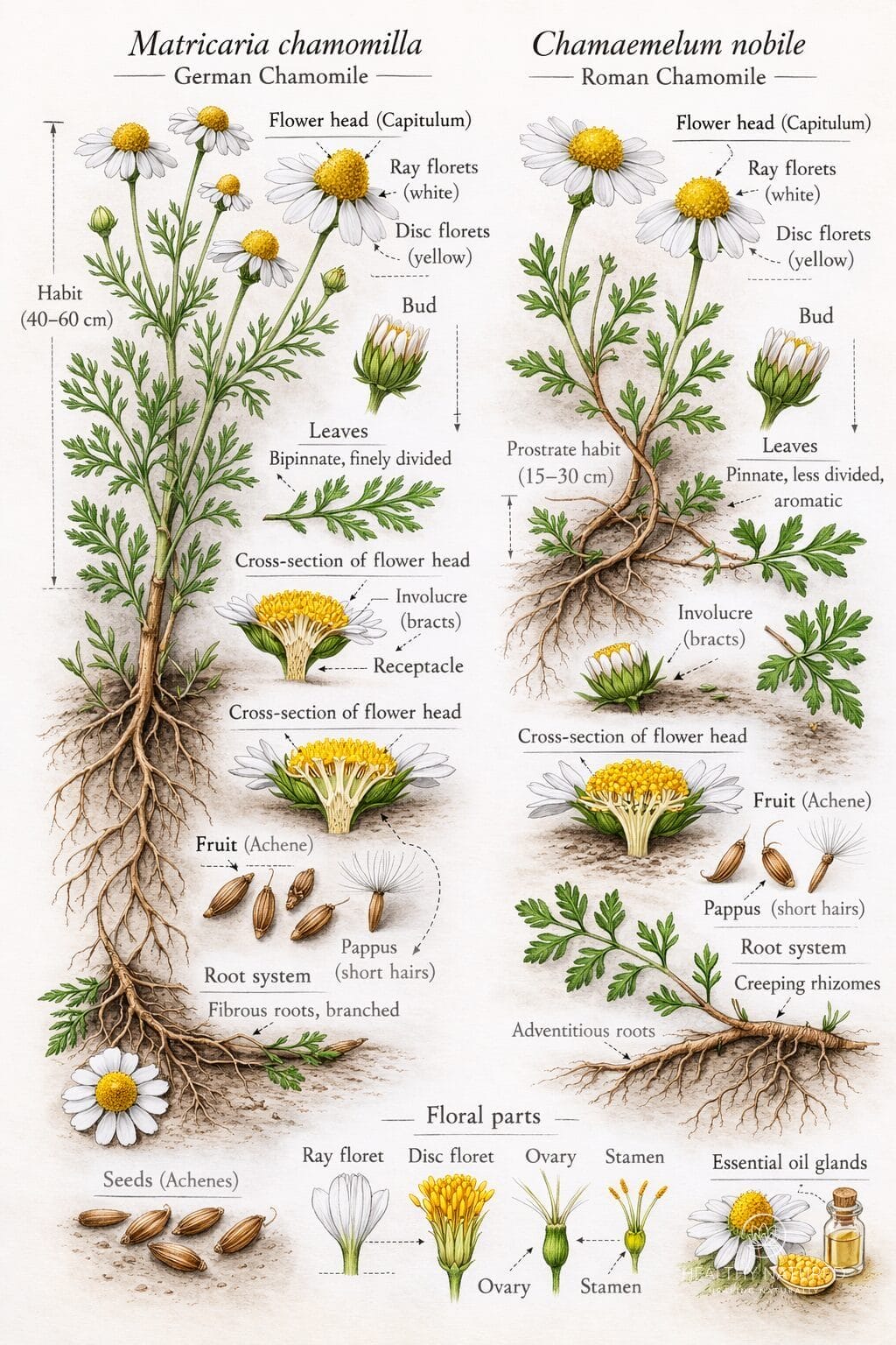 german and roman chamomile
