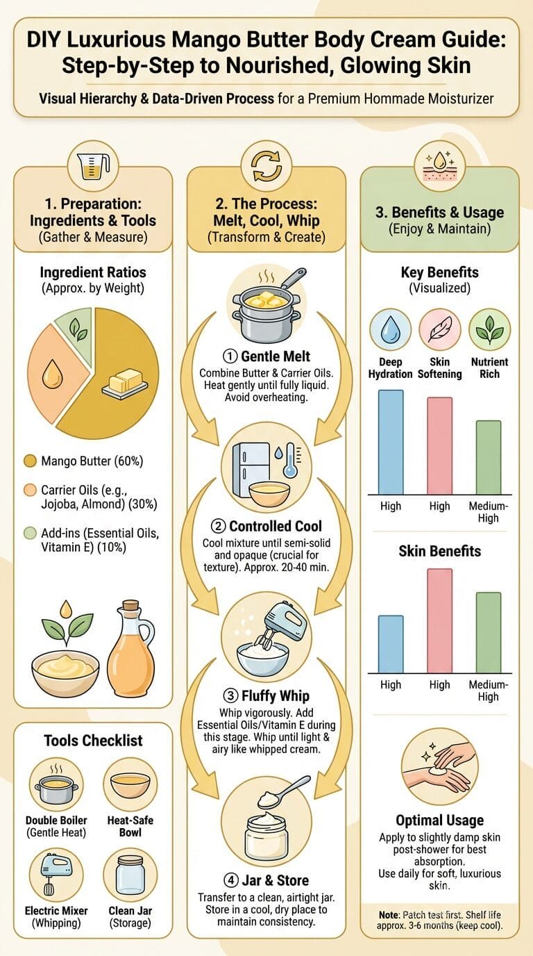 luxurious diy mango butter infographic
