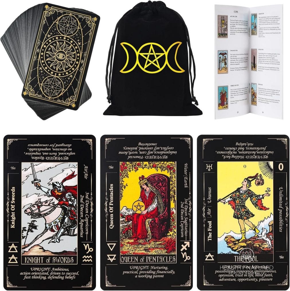 Tarot Cards for Beginners, Classic Tarot Cards with Meanings on Them, Durable Ta