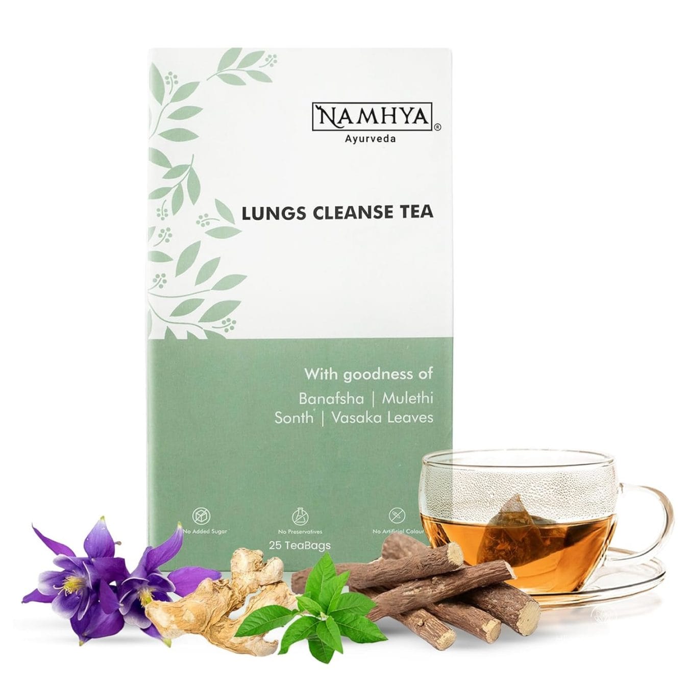Ayurveda Lungs Cleanse Tea for Better Respiratory Health, Clear Breathing, Cough