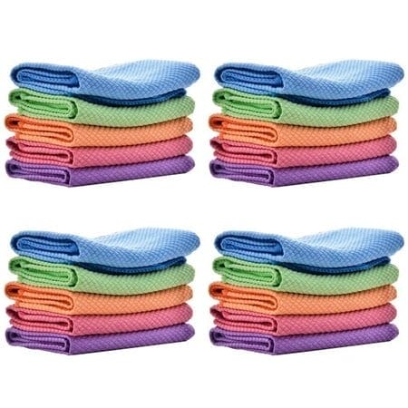 LUDJSKZ Big Promotion Cleaning Cloths Kitchen Towels 20 Pack Easy Clean Cloth 40 X 30cm Lint Microfibre Cloth Reusable Microfibre Cleaning Cloths for Glass Car Kitchen